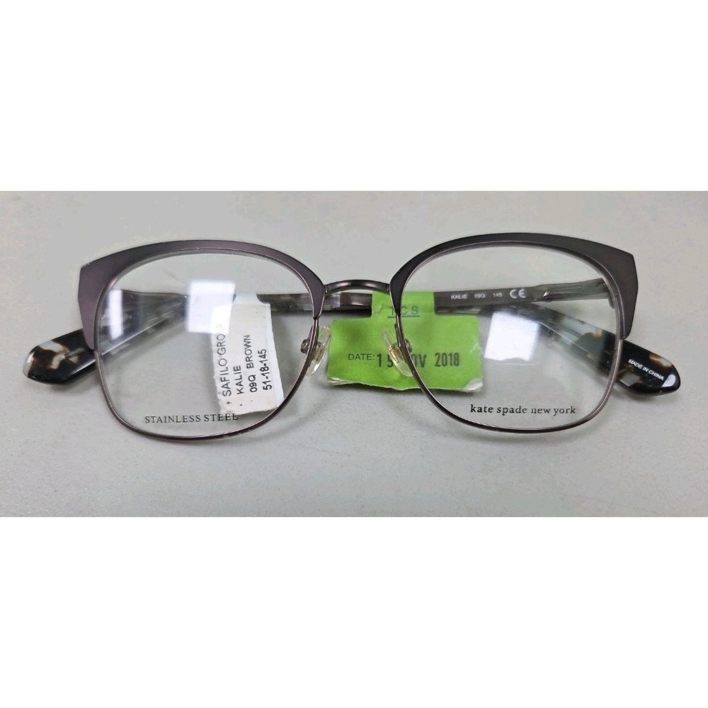 Kate Spade Kalie 09Q Brown Stainless Steel Cat Eye Eyeglasses 51-18-145